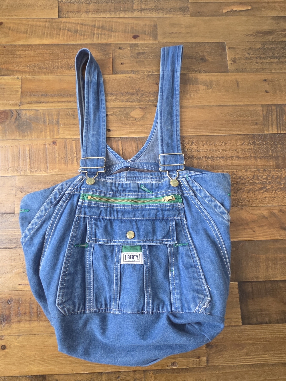Vintage Liberty Denim Blue Overalls-Style Tote Bag